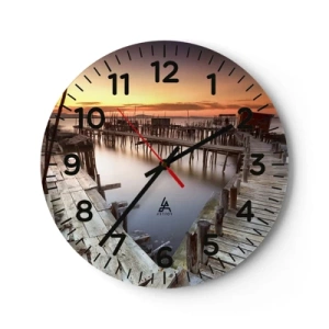Reloj de pared - Reloj de vidrio - Auténtico, sublime - 40x40 cm