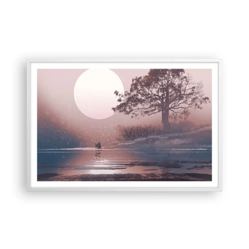 Póster en marco blanco - Rarezas nocturnas - 91x61 cm