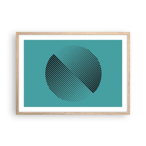 Póster en marco roble claro - El círculo: una variación geométrica - 70x50 cm