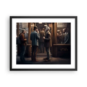 Póster en marco negro - Un buen momento del día - 50x40 cm