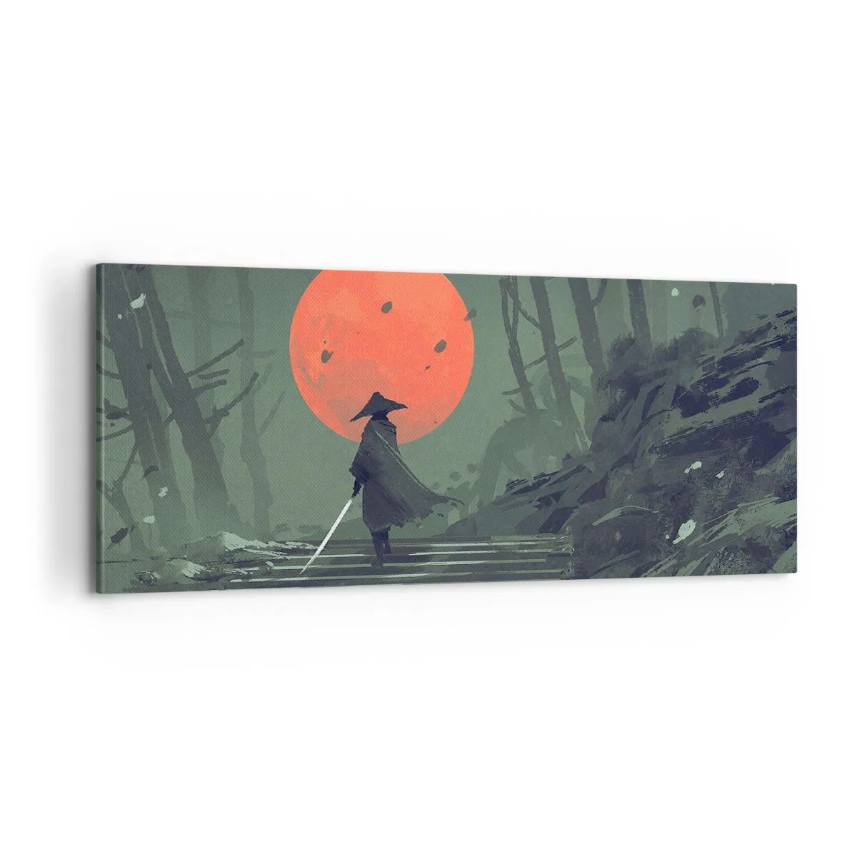 Cuadro sobre lienzo - Impresión de Imagen - Guerrero de la luna roja - 100x40 cm