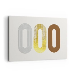 Cuadro sobre lienzo - Impresión de Imagen - Motivo abstracto de tres formas geométricas - 120x80cm - ¡Ooo! - Decoración de pared moderna para salón y dormitorio ARTTOR