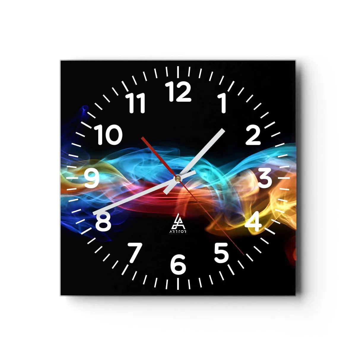 Reloj de pared - Reloj de vidrio - Una danza de nieblas de arco iris - 30x30 cm