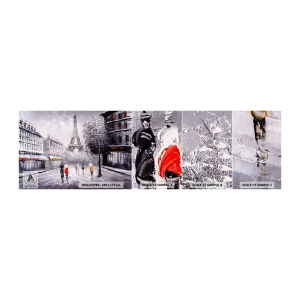 Muestra de fotomural autoadhesivo Deluxe Sticker - Un paseo parisino - Ciudad, París, Torre Eiffel - 100x30 cm