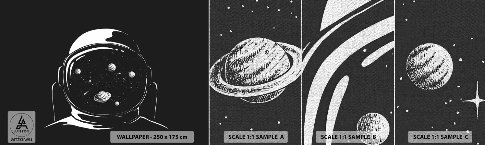 Muestra de fotomural Premium Canvas - Bonita vista - Astronauta, Cosmos, Universo - 100x30 cm