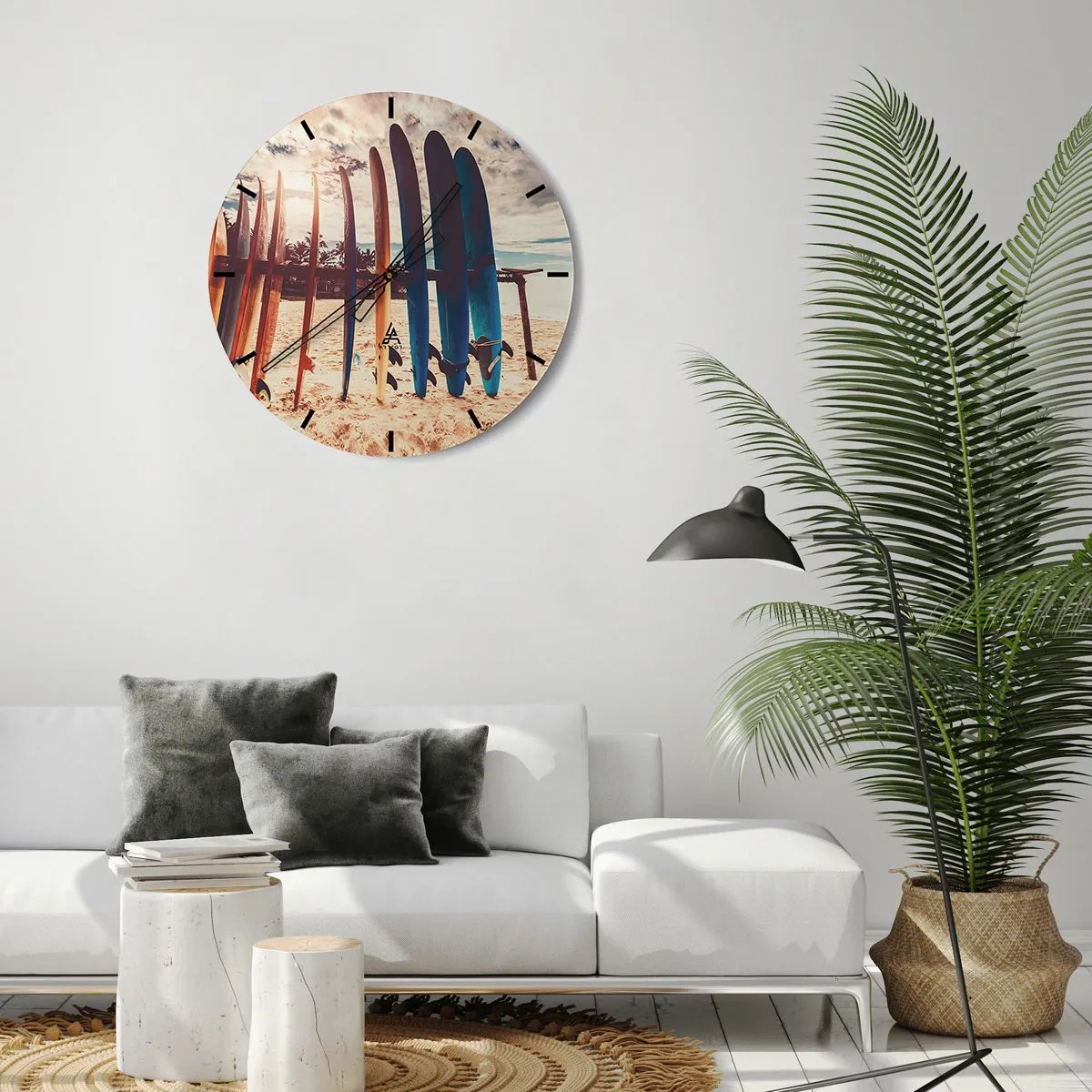 Reloj de pared - Reloj de vidrio - Buenas noches, hasta mañana - 30x30 cm