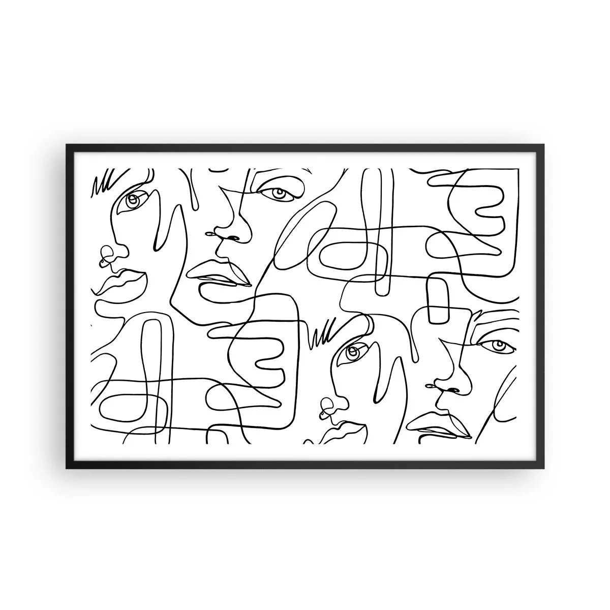 Póster en marco negro - Entre emociones enredadas - 91x61 cm