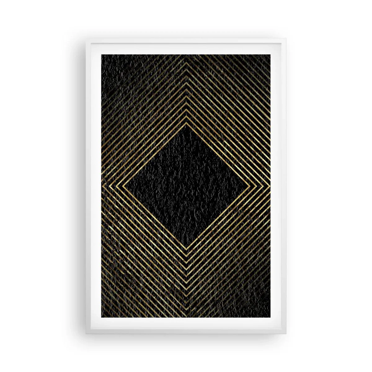 Póster en marco blanco - Geometría al estilo glamour - 61x91 cm