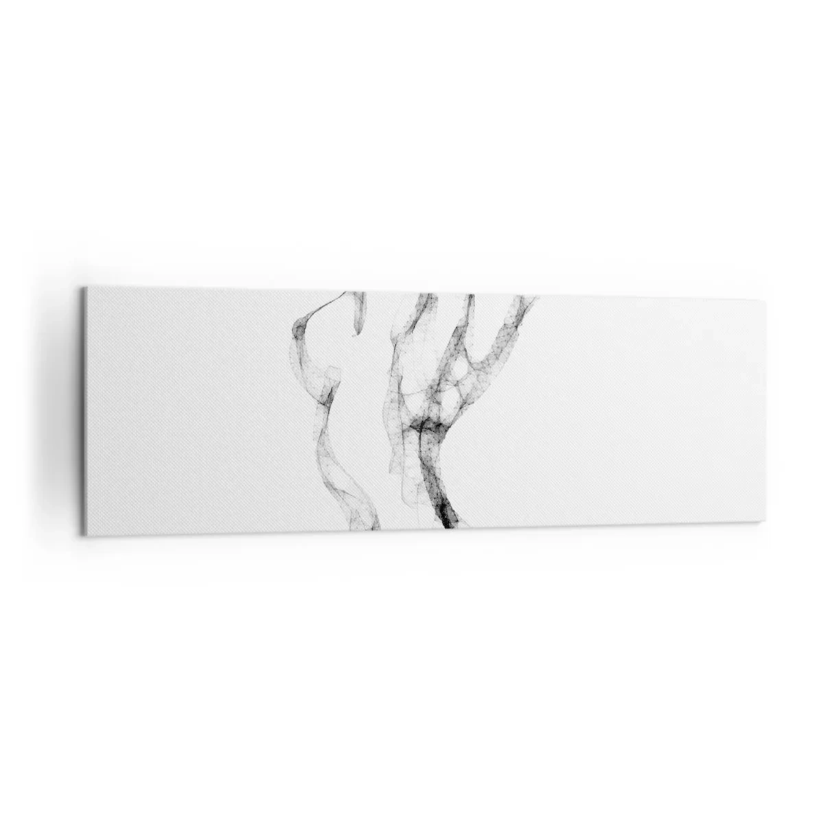 Cuadro sobre lienzo - Impresión de Imagen - Líneas delicadas y abstractas que se asemejan a estelas de humo sobre un fondo claro. - 160x50cm - Hermosa y fuerte - Decoración de pared moderna para salón y dormitorio ARTTOR