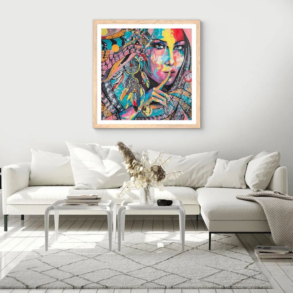 Póster en marco roble claro - Silencio hasta que entiendas - 40x40 cm