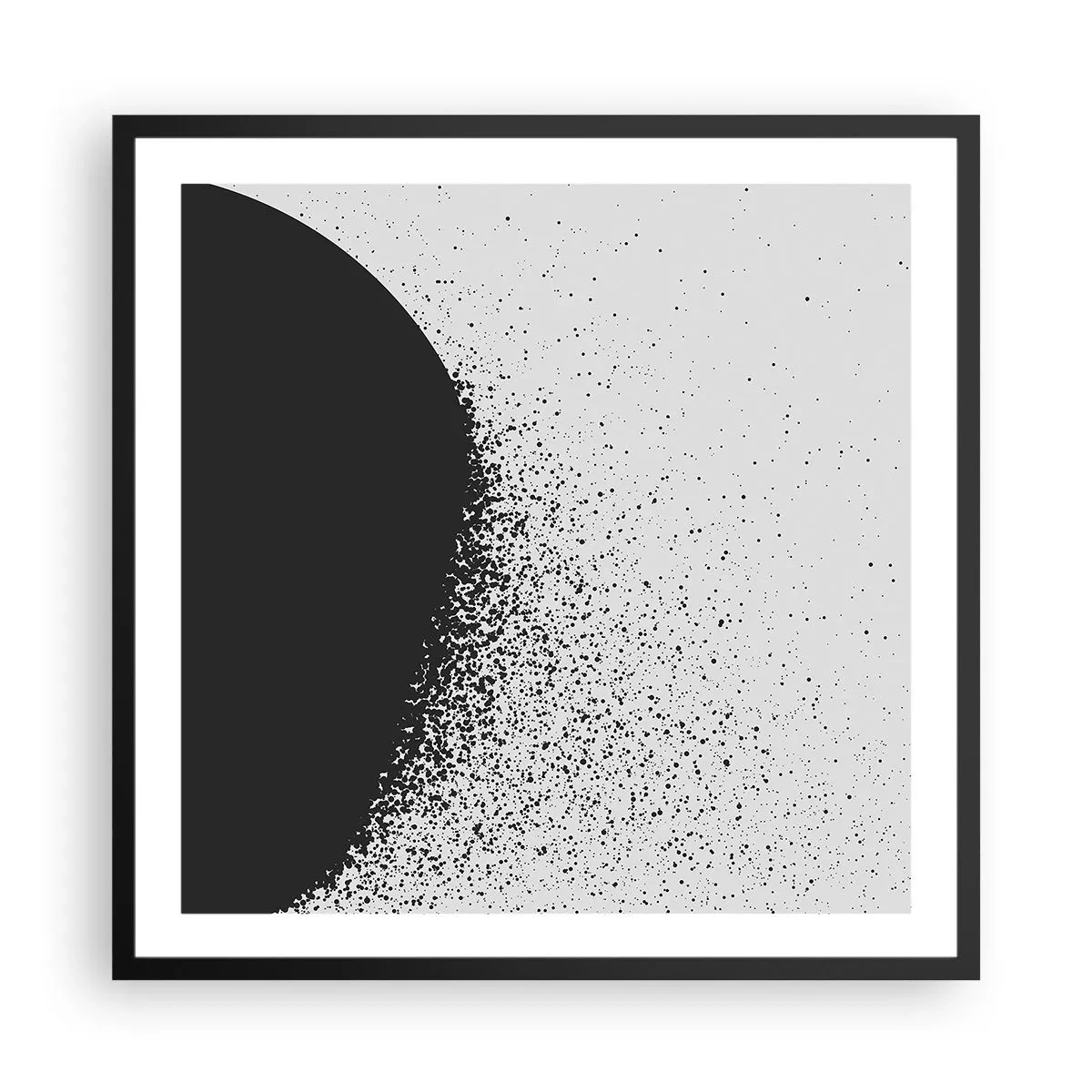 Póster en marco negro - El movimiento de las partículas - 60x60 cm