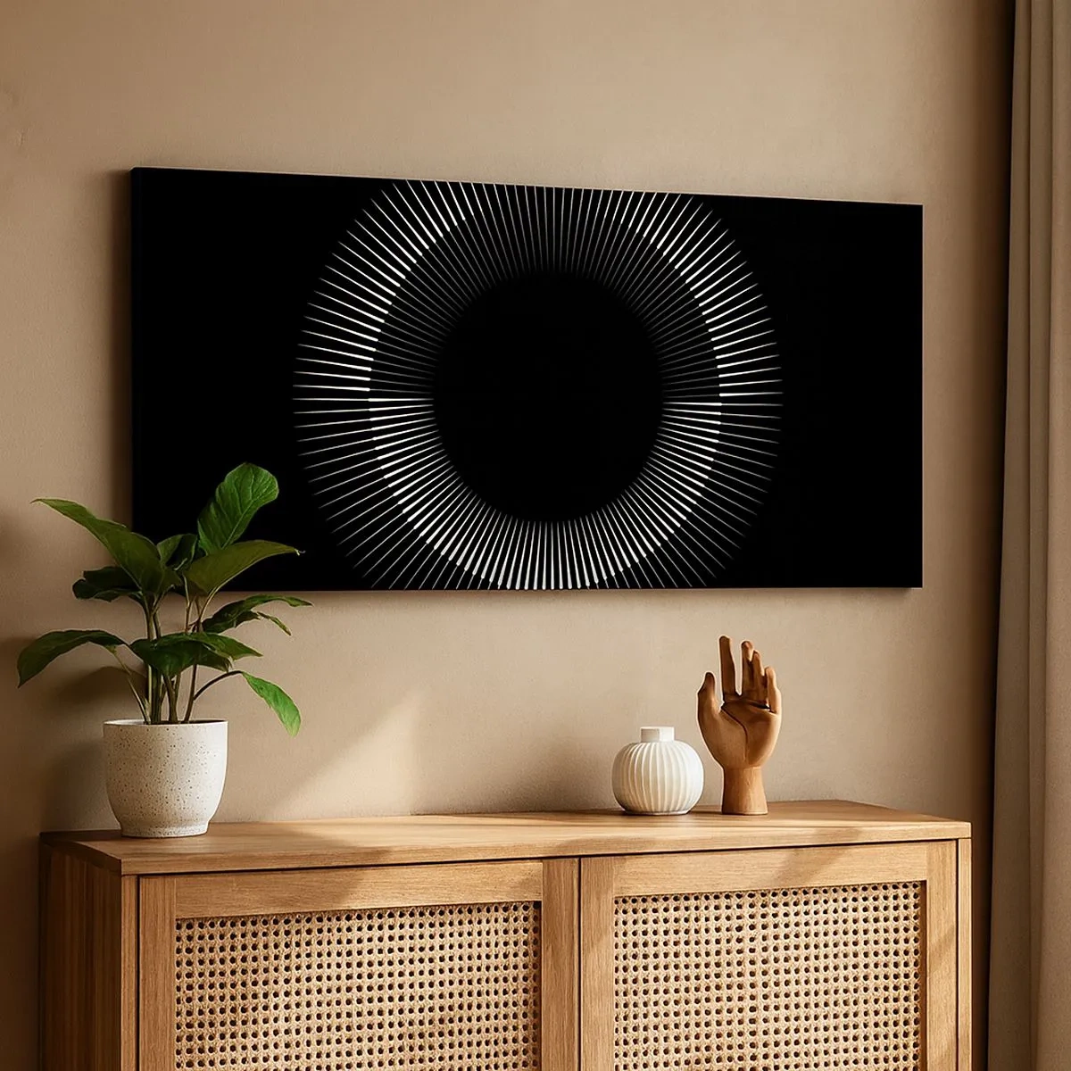 Cuadro sobre lienzo - Impresión de Imagen - Sol negro - 100x40 cm