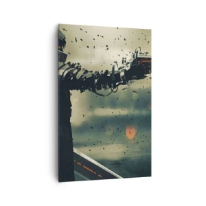 Cuadro sobre lienzo - Impresión de Imagen - Guerrero cibernético con armamento futurista. - 80x120cm - Arma letal: tu propio Terminator - Decoración de pared moderna para salón y dormitorio ARTTOR