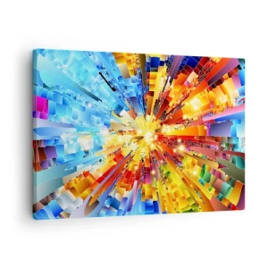 Cuadro sobre lienzo - Impresión de Imagen - Una explosión dinámica de color y luz. - 70x50cm - In medias res - Decoración de pared moderna para salón y dormitorio ARTTOR