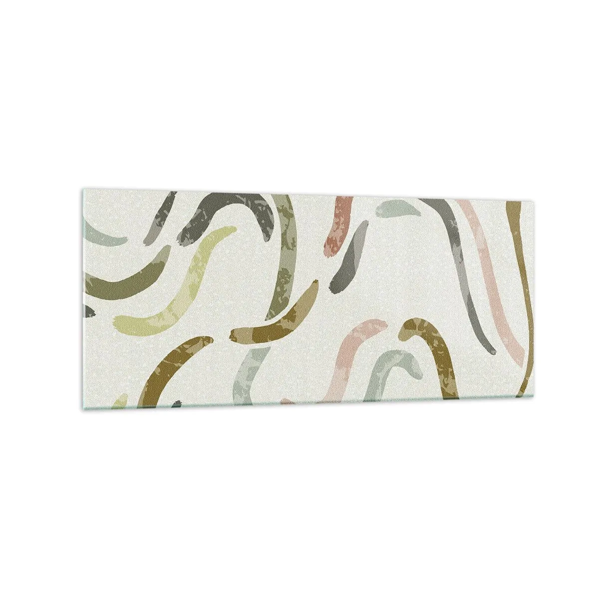 Cuadro sobre vidrio - Impresiones sobre Vidrio - Arcos abstractos en colores pastel - 120x50cm - La alegre danza de la abstracción - Decoración de pared moderna para salón y dormitorio ARTTOR