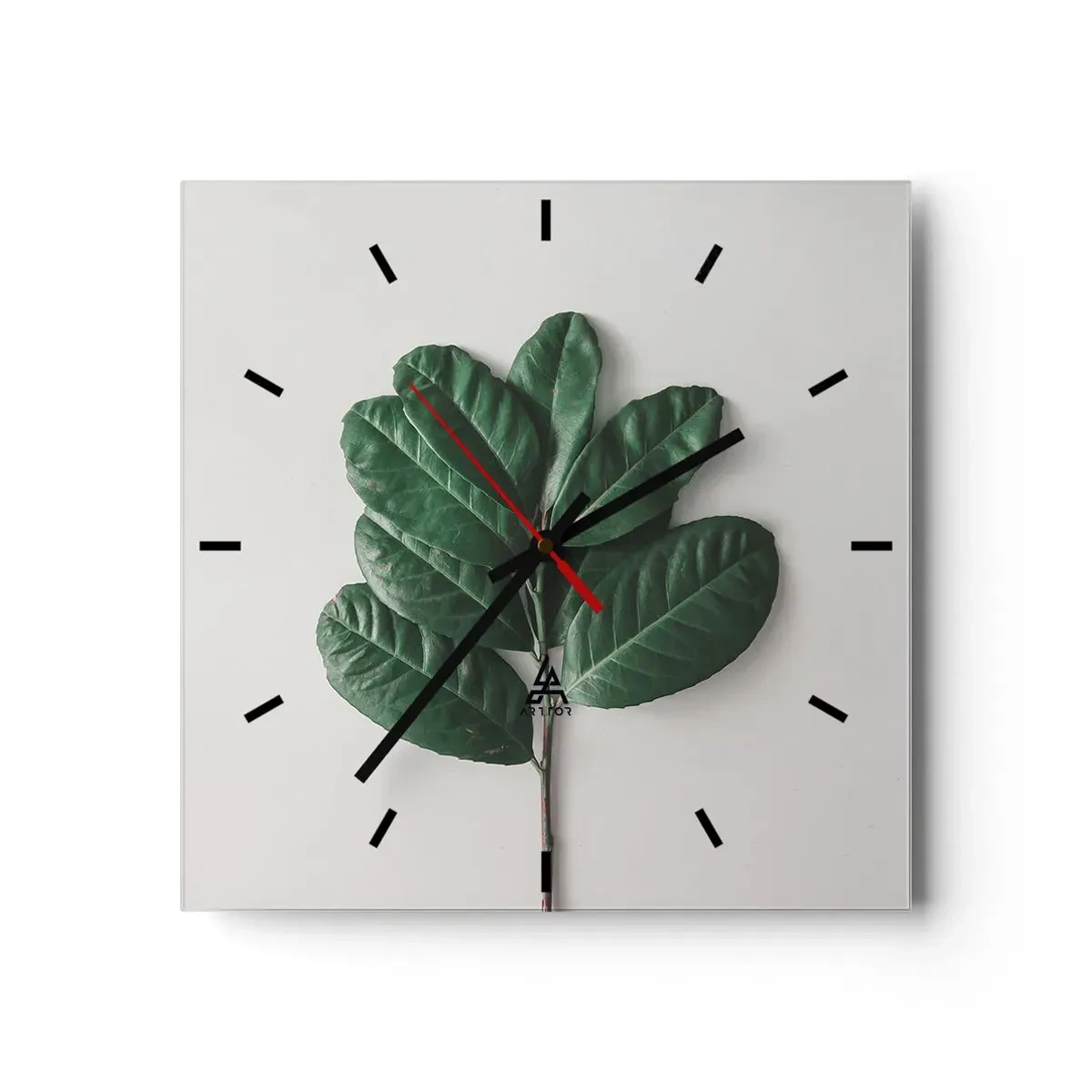 Reloj de pared - Reloj de vidrio - El dibujo de la propia naturaleza - 40x40 cm