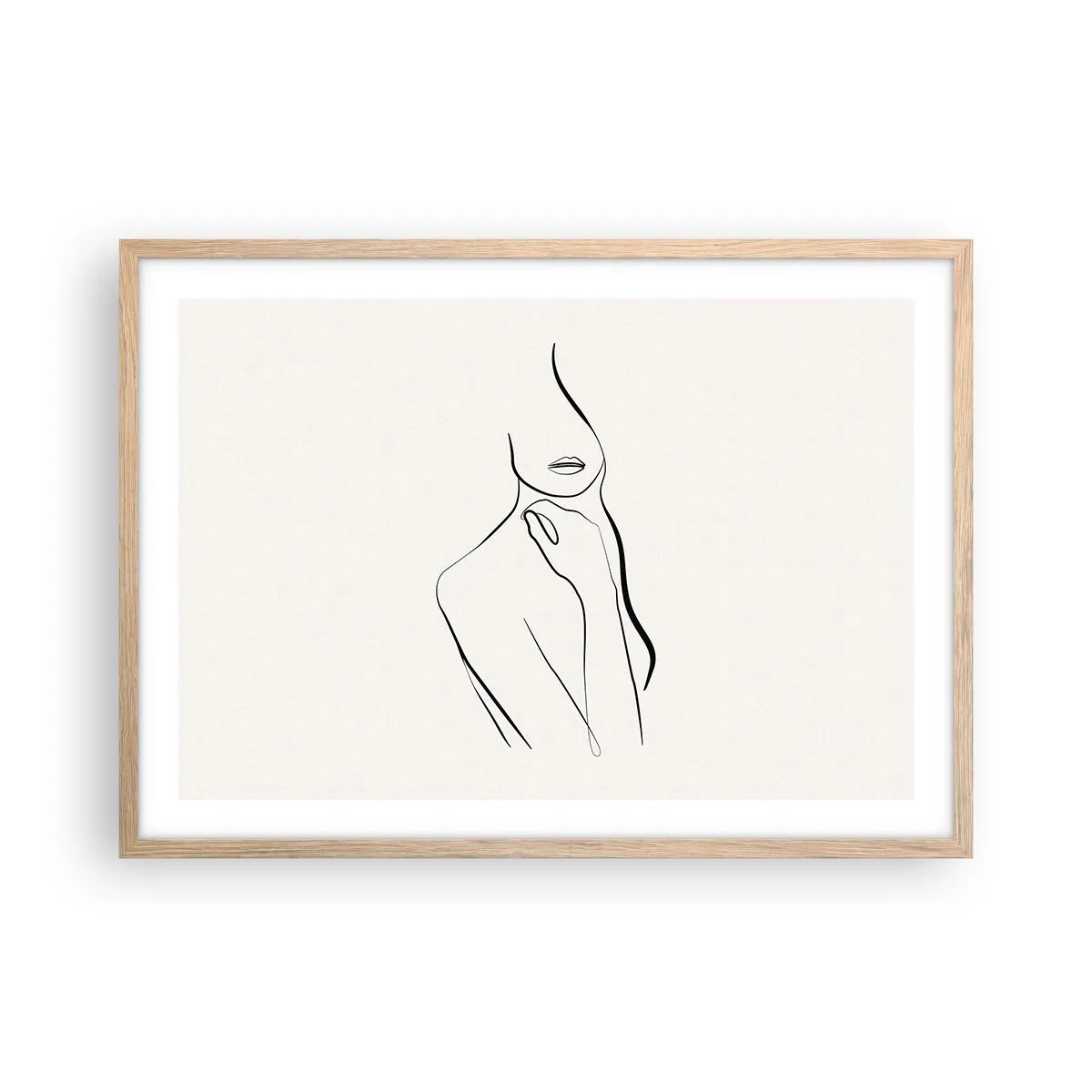 Póster en marco roble claro - Una ola de melancolía - 70x50 cm