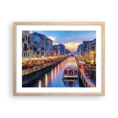 Póster en marco roble claro - Una noche de luz y diversión - 50x40 cm