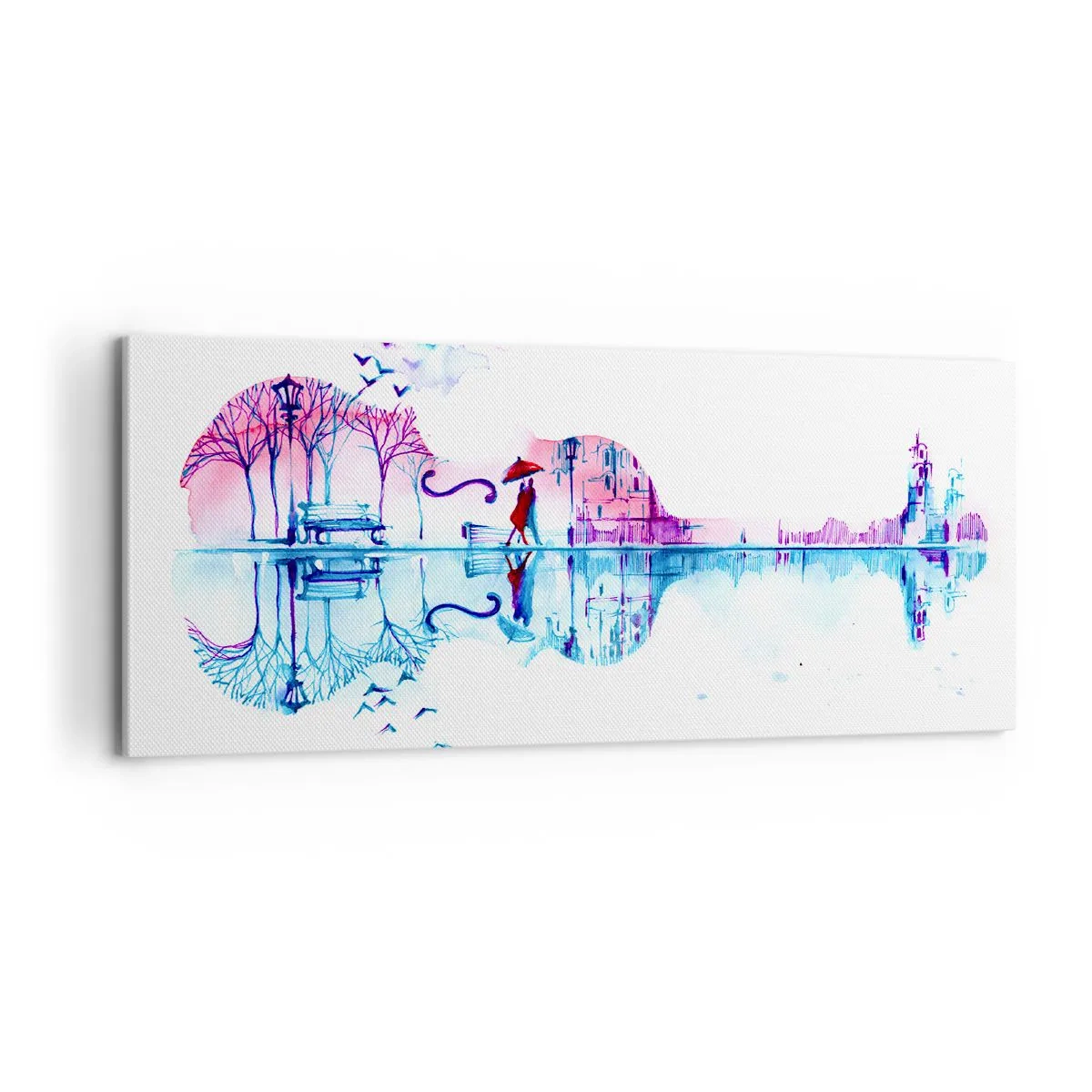 Cuadro sobre lienzo - Impresión de Imagen - Te traeré cánticos de lluvia - 100x40 cm