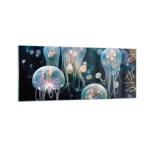 Cuadro sobre vidrio - Impresiones sobre Vidrio - Globos submarinos - 100x40 cm