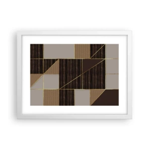 Póster en marco blanco - Un mosaico de marrones y dorados - 40x30 cm