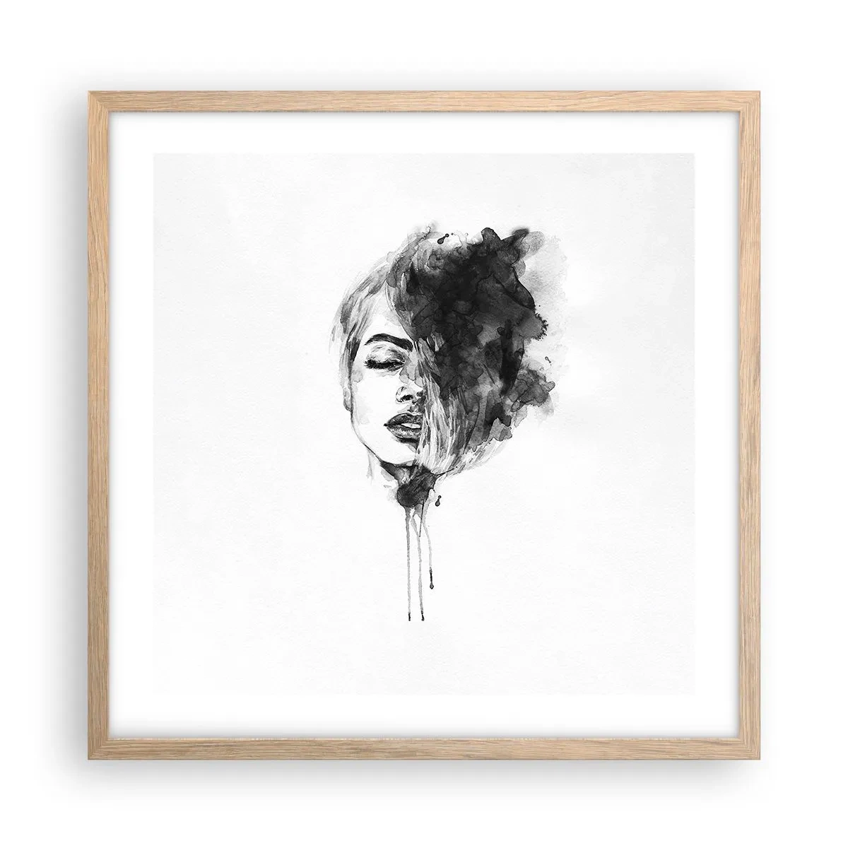 Póster en marco roble claro - Sueños en femenino - 50x50 cm