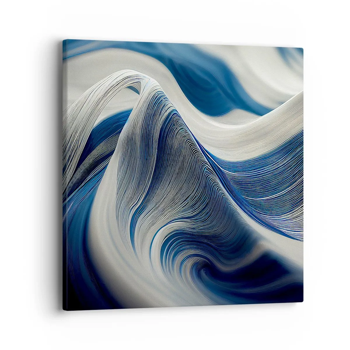 Cuadro sobre lienzo - Impresión de Imagen - Fluidez de azul y blanco - 40x40 cm