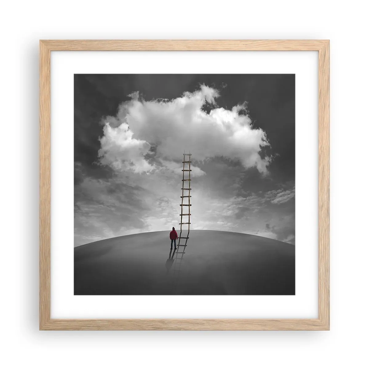 Póster en marco roble claro - Todo es posible - 40x40 cm