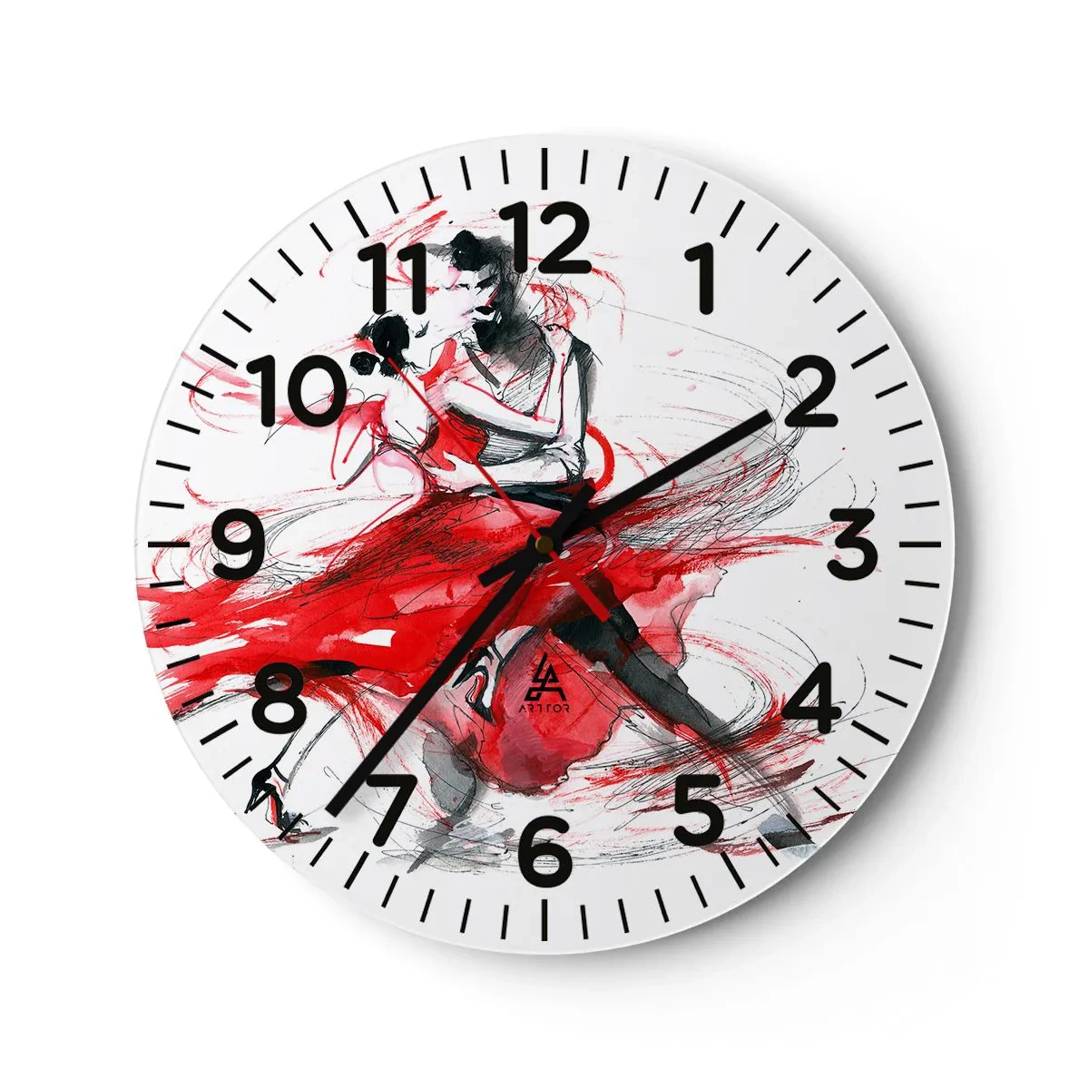 Reloj de pared - Reloj de vidrio - El tango: el ritmo de la pasión - 40x40 cm