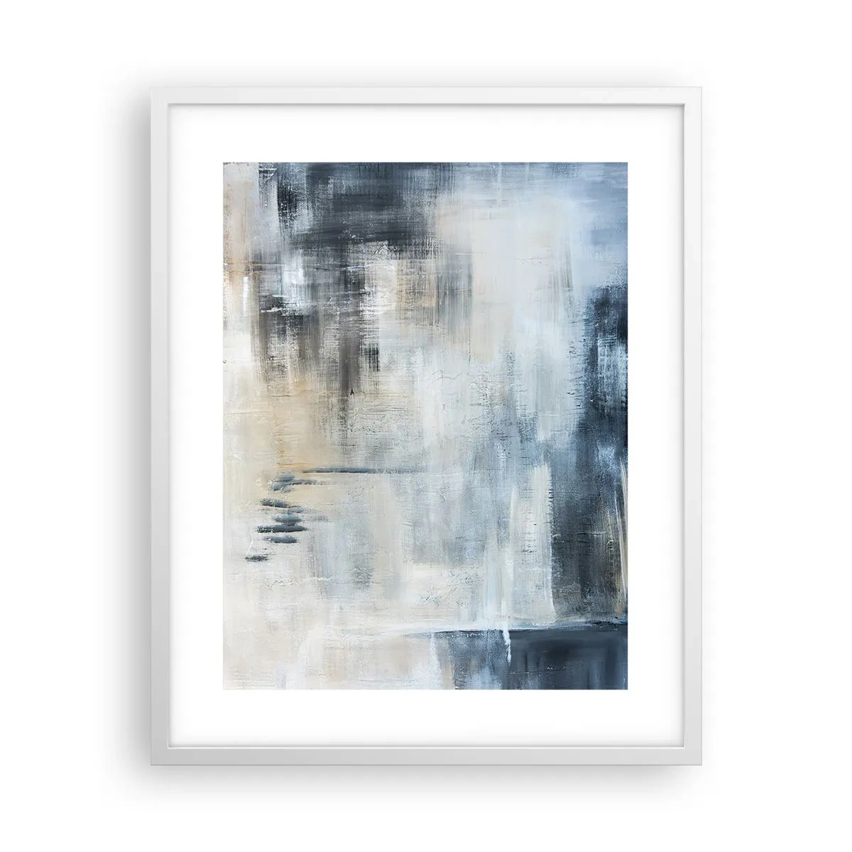 Póster en marco blanco - Detrás de un velo azul - 40x50 cm