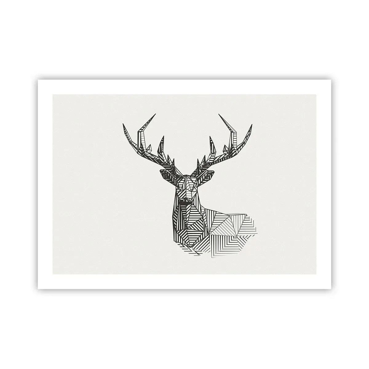 Póster - Ciervo en estilo cubista - 70x50 cm