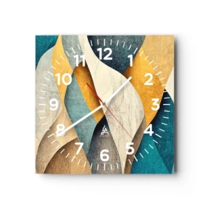 Reloj de pared - Reloj de vidrio - Ritmo y ondulación - 30x30 cm