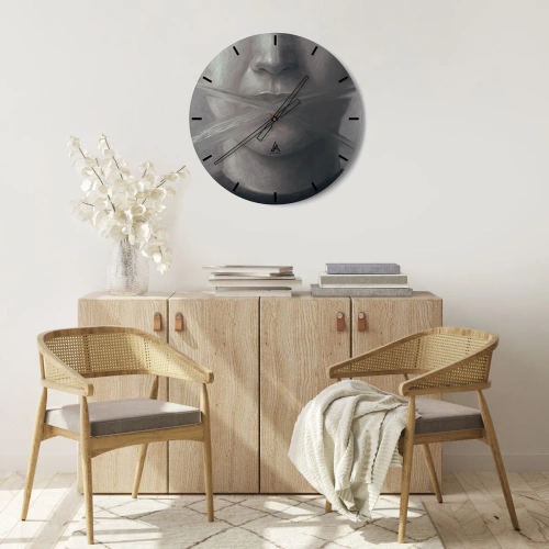 Reloj de pared - Reloj de vidrio - Ni una palabra - 40x40 cm