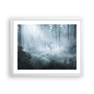 Póster en marco blanco - Ronda matutina por la finca - 50x40 cm