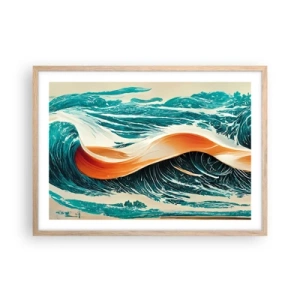 Póster en marco roble claro - El sueño de un surfista - 70x50 cm