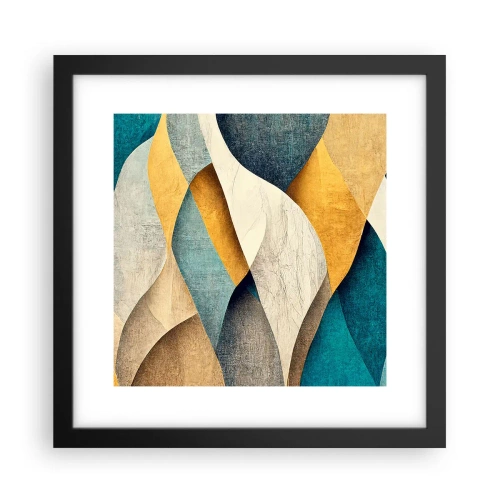Póster en marco negro - Ritmo y ondulación - 30x30 cm