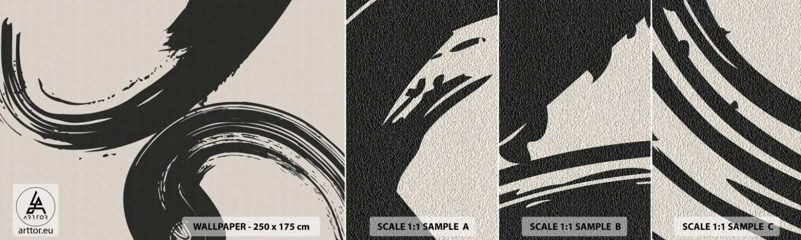 Muestra De Fotomural Standard Eco - Barrido y circular - Pedazo, Cepillar, Minimalismo - 100x30 cm