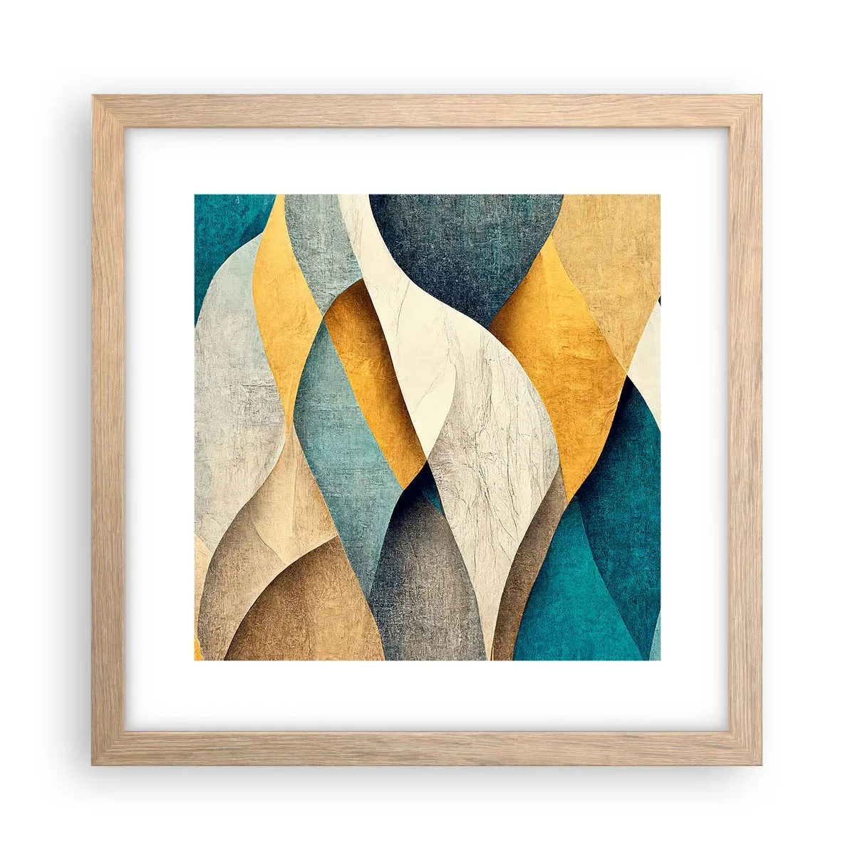 Póster en marco roble claro - Ritmo y ondulación - 30x30 cm