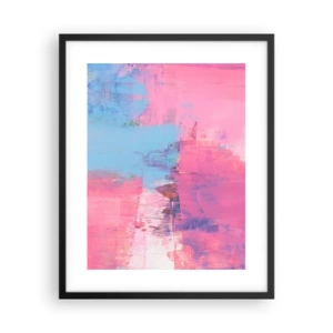 Póster en marco negro - Rosa, azul y una pizca de luz - 40x50 cm