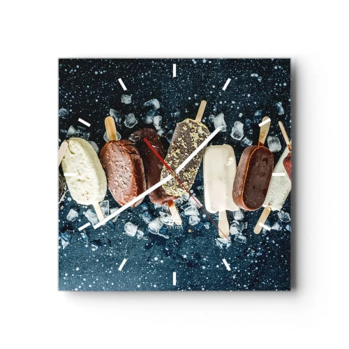 Reloj de pared - Reloj de vidrio - El sabor del verano caluroso - 40x40 cm