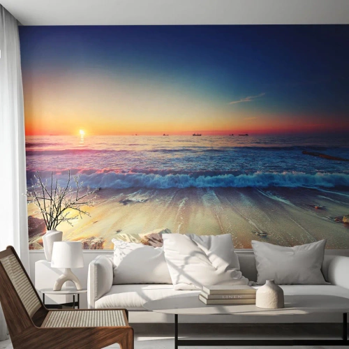 Fotomural Standard Eco - ¿Y qué hay tras el horizonte? - Paisaje, Mar, Atardecer - 400x280 cm