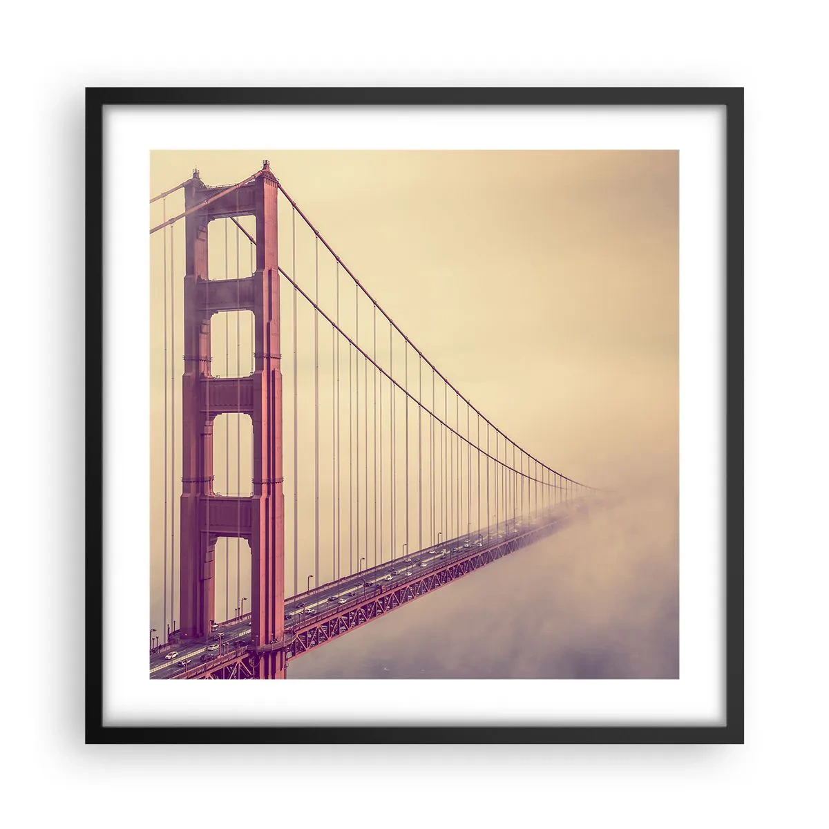 Póster en marco negro - Entre el cielo y la tierra - 50x50 cm