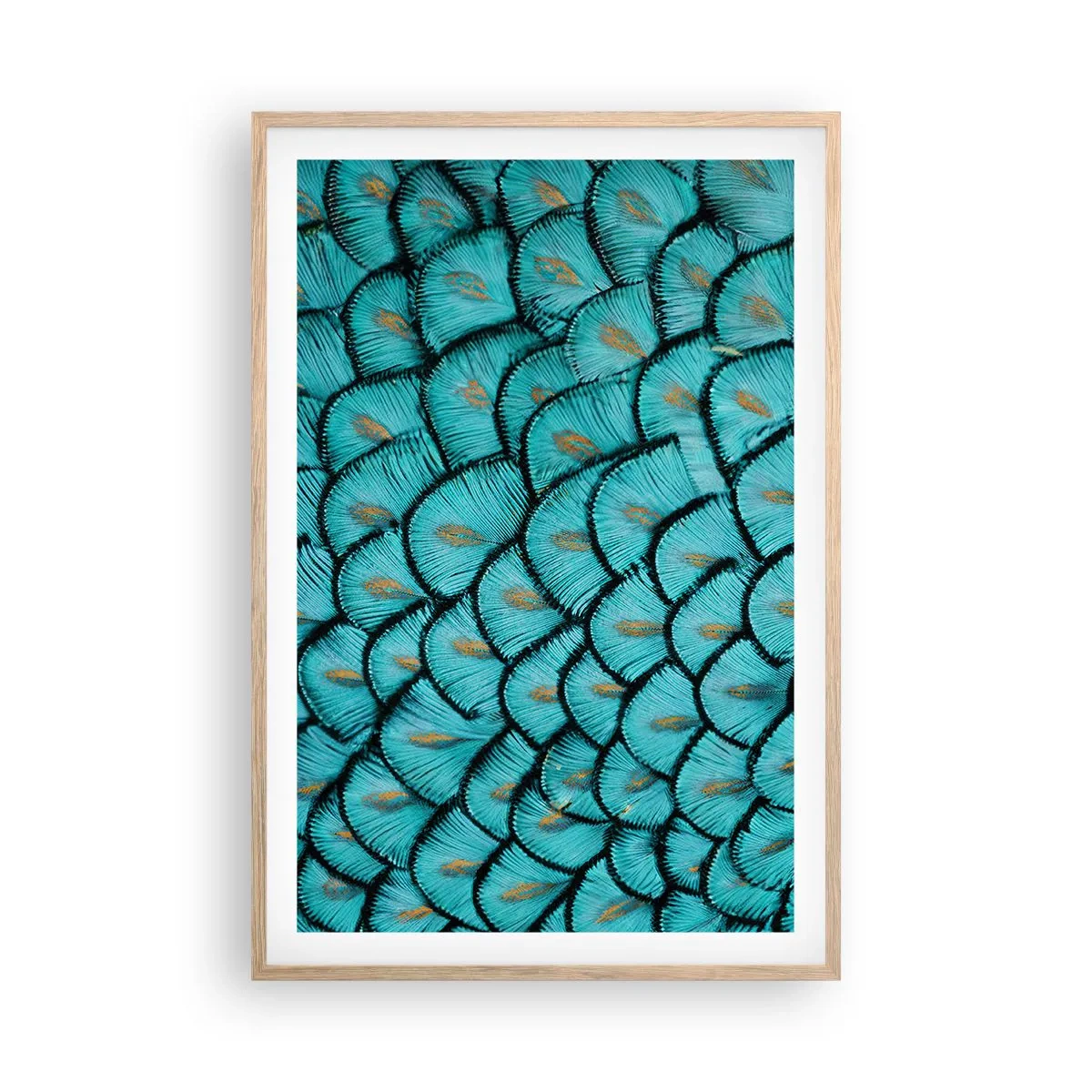 Póster en marco roble claro - La gran gala de las plumas - 61x91 cm