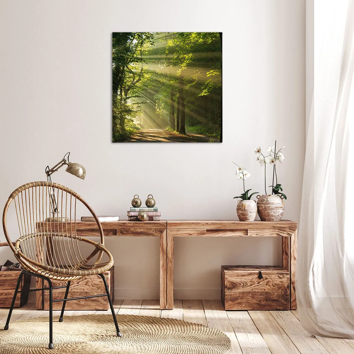 Cuadro sobre lienzo - Impresión de Imagen - Un momento en el bosque - 40x40 cm