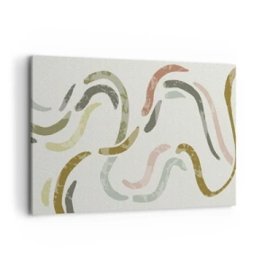 Cuadro sobre lienzo - Impresión de Imagen - Arcos abstractos en colores pastel - 100x70cm - La alegre danza de la abstracción - Decoración de pared moderna para salón y dormitorio ARTTOR