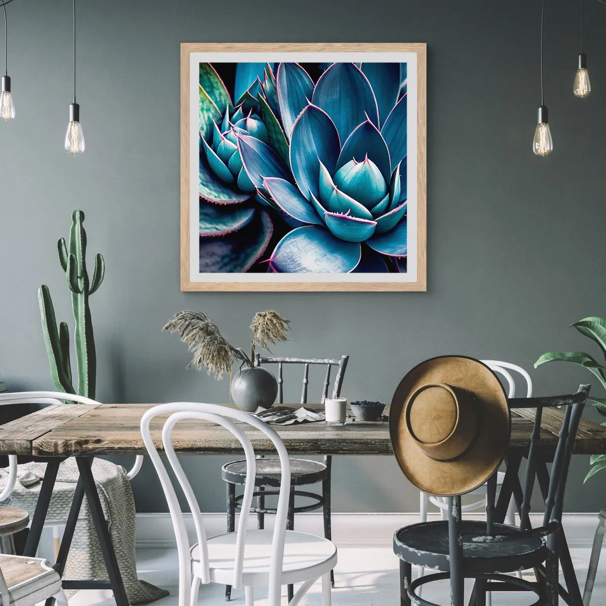 Póster en marco roble claro - Fuerza vital - 60x60 cm