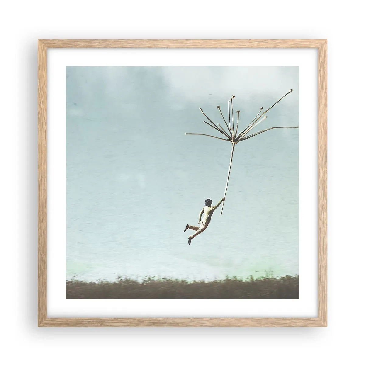 Póster en marco roble claro - Bailando con la brisa - 50x50 cm