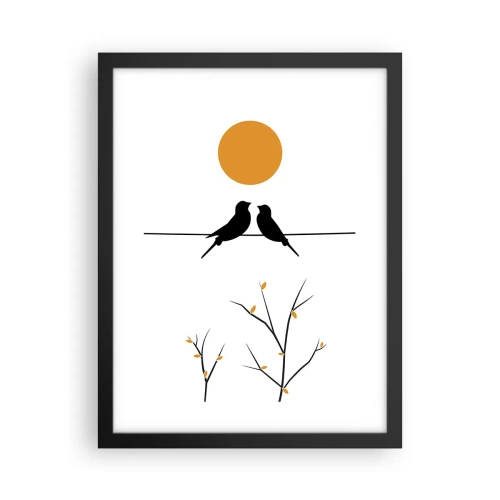 Póster en marco negro - Noche de ruiseñores - 30x40 cm
