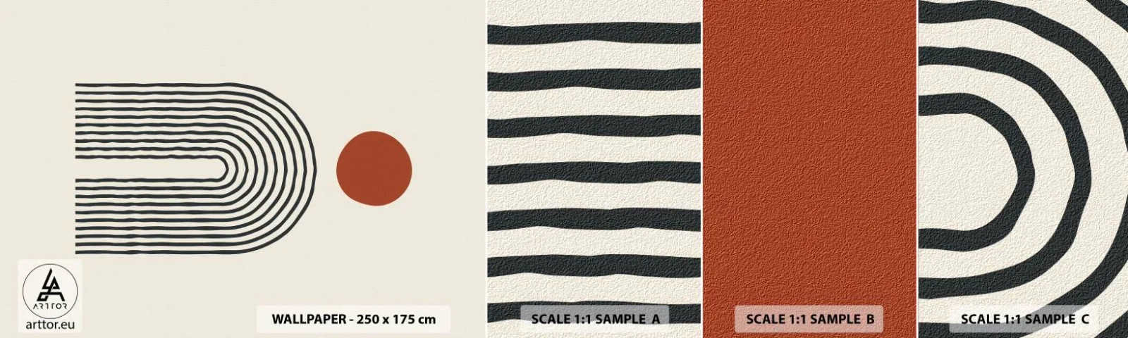 Muestra De Fotomural Standard Eco - Magnetismo de formas y colores - Abstracción, Gráficos, Patrón moderno - 100x30 cm