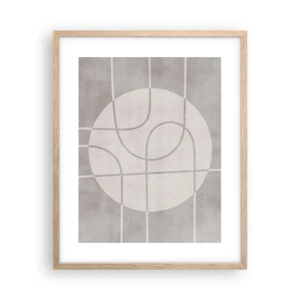 Póster en marco roble claro - Circular y rectilíneo - 40x50 cm